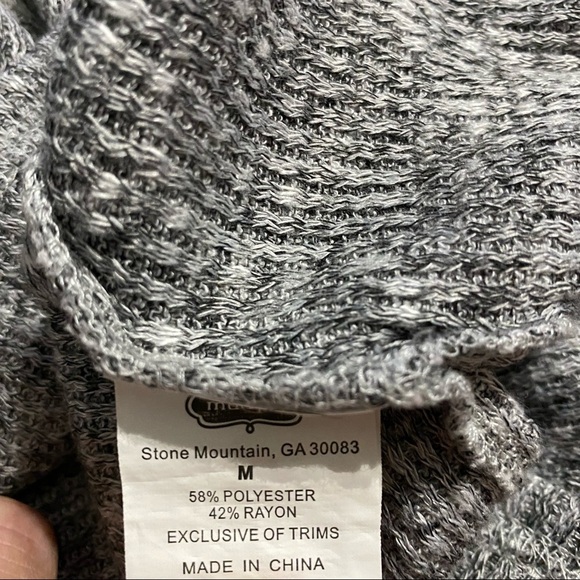 Mudpie Heathered Gray Ribbed Turtleneck Sweater - Picture 5 of 5